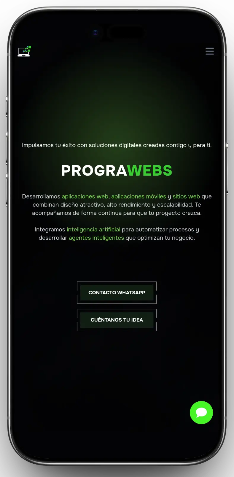 Captura móvil de Proyecto Prograwebs
